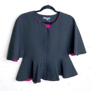 GRACIA Black with satin pink lining cropped bolero shrug jacket